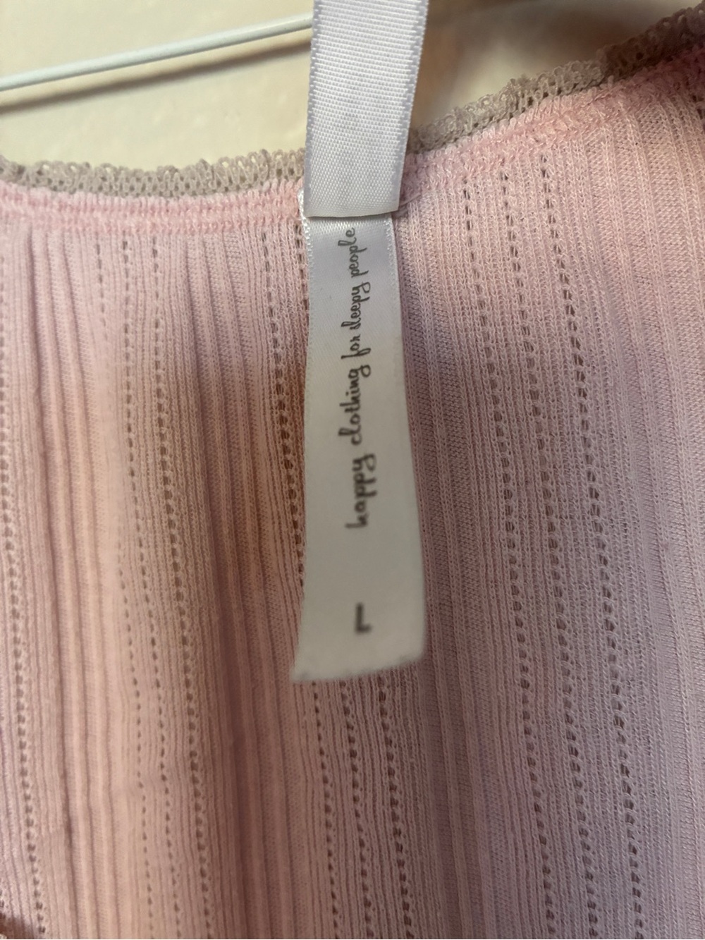Vintage Old Navy Intimates Babydoll Cami Tank Top Pink Lace-Accent Coquette Y2K - Picture 3 of 8